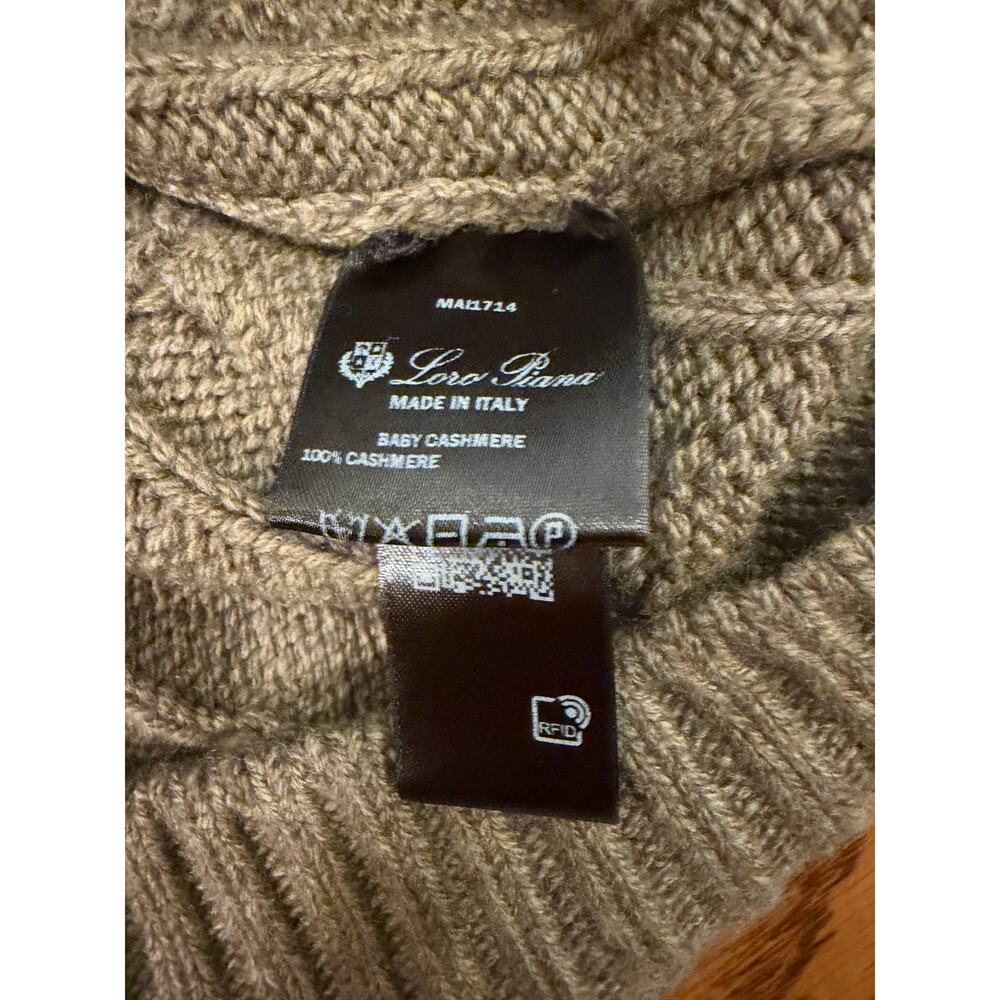 Loro Piana Napier Baby Cashmere Cable Turtleneck Sweater 38 NWT - Picture 6 of 8